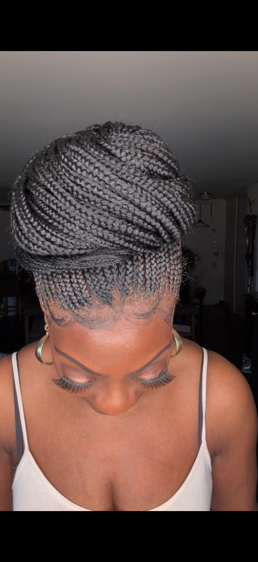 Thumbnail: #176 Cornrow updo in color black
