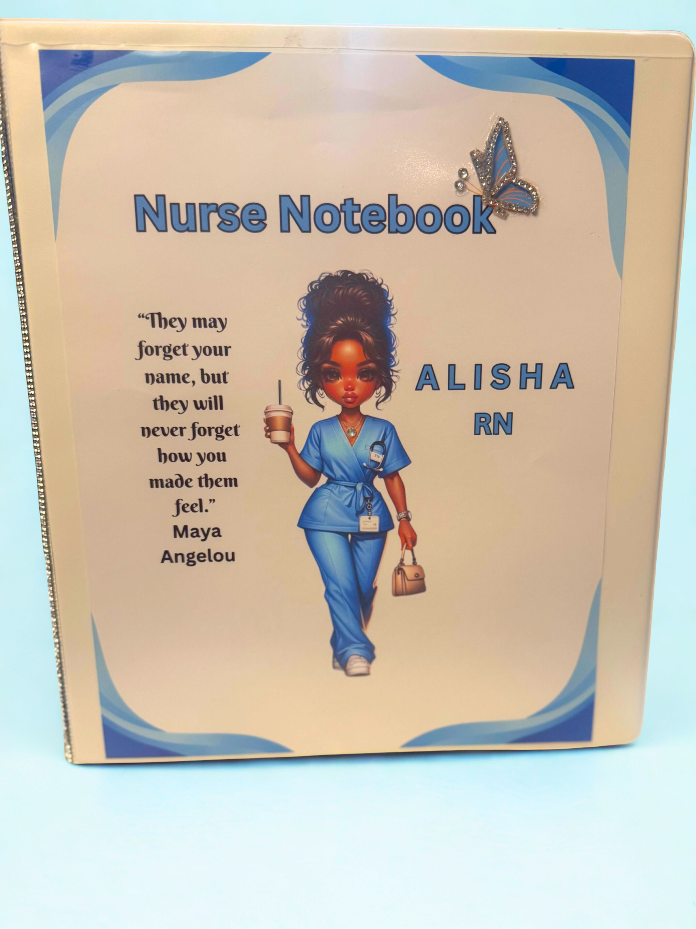 Nurse Notebook for Shift Report with PDF file Blue and Black font format