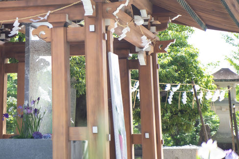 Aqpane (Aqua Wall Panel) in a Sacred Space, Shrine in Japan