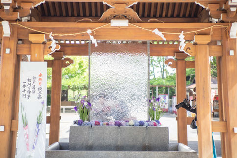 Aqpane (Aqua Wall Panel) in a Sacred Space, Shrine in Japan