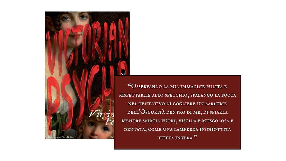Copertina del libro Victorian Psycho di Virginia Feito con citazione del libro