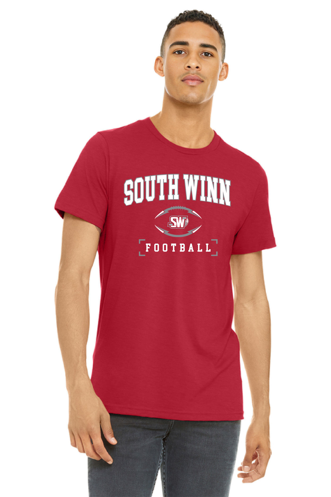 SW Football Red Softstyle Tee