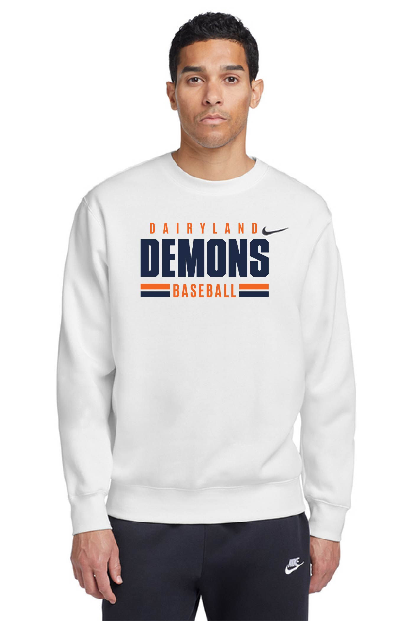 Demons White Nike Crewneck