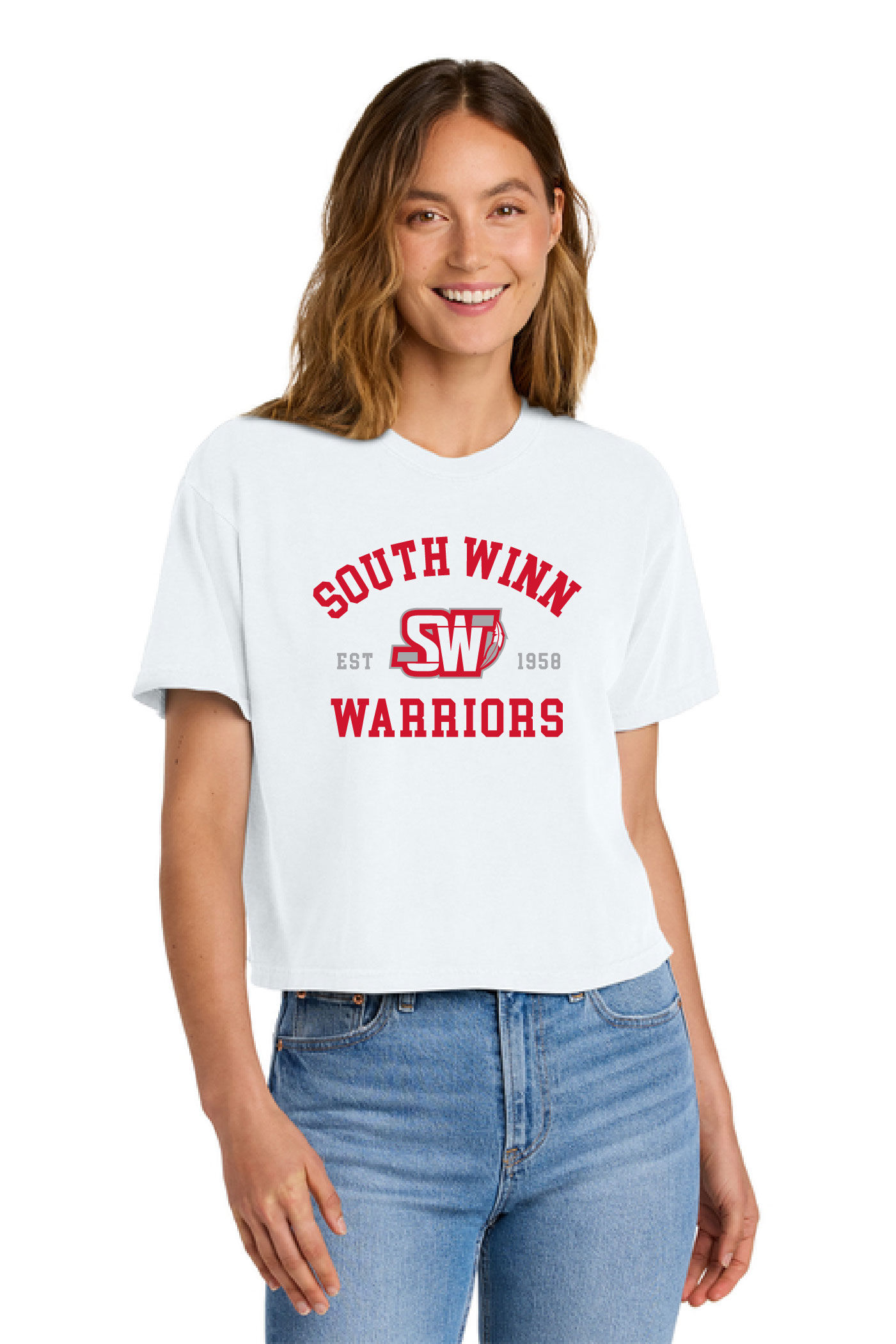 SW Garment Dyed Women's Crop Tee - White