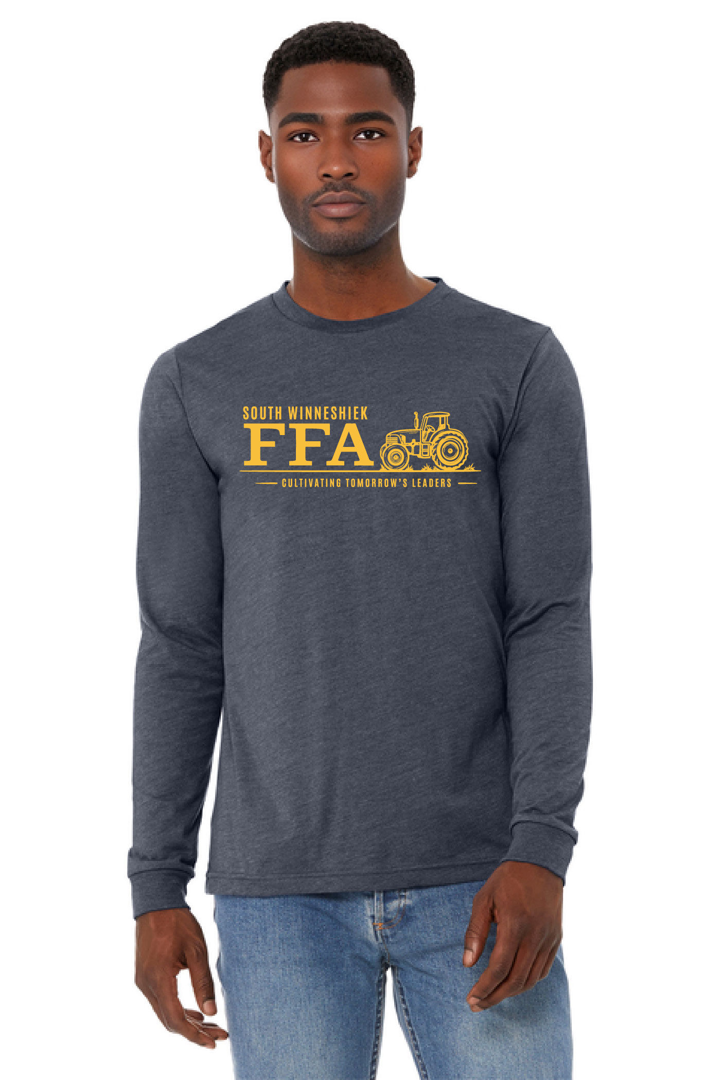 SW FFA Softstyle Long Sleeve Tee - Heather Navy