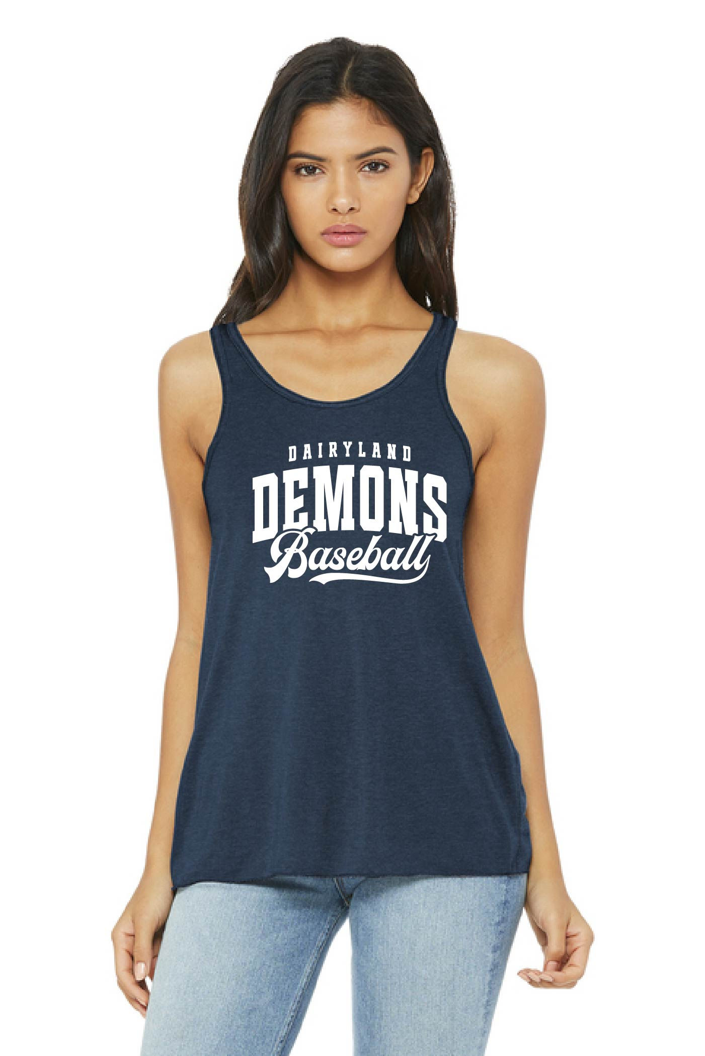 Demons Navy Heather Women's Flowy Tank