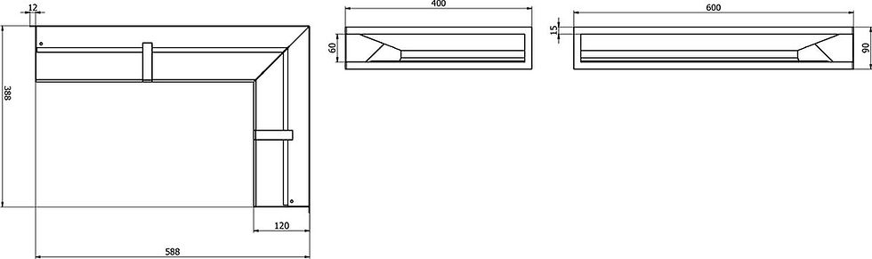 Miniatură: LUFT de colț dreapta 600X400X90 (80)/(120)