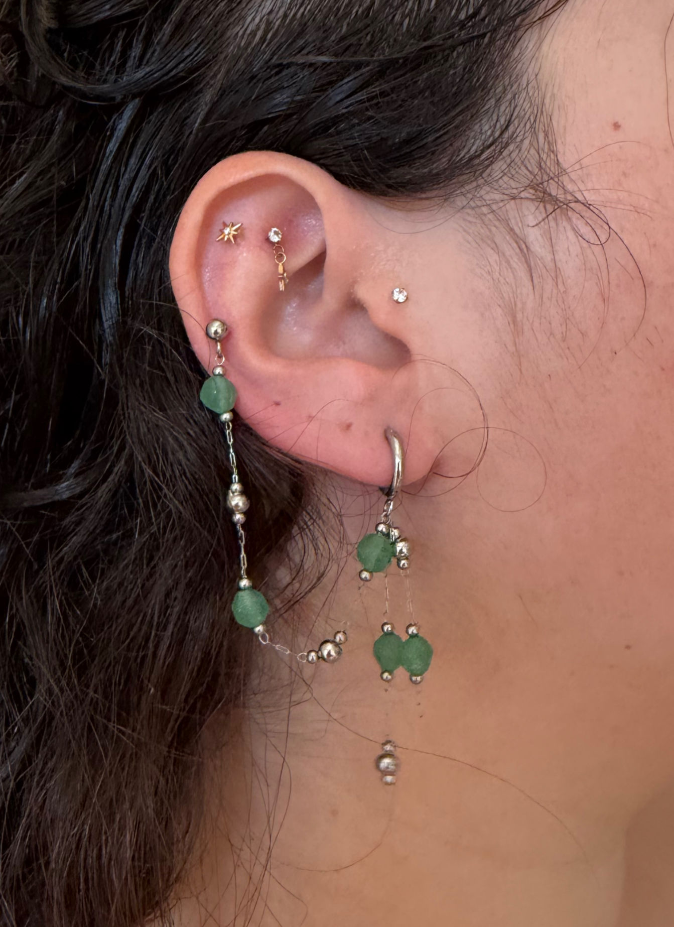 Green Quira Stacking Earring
