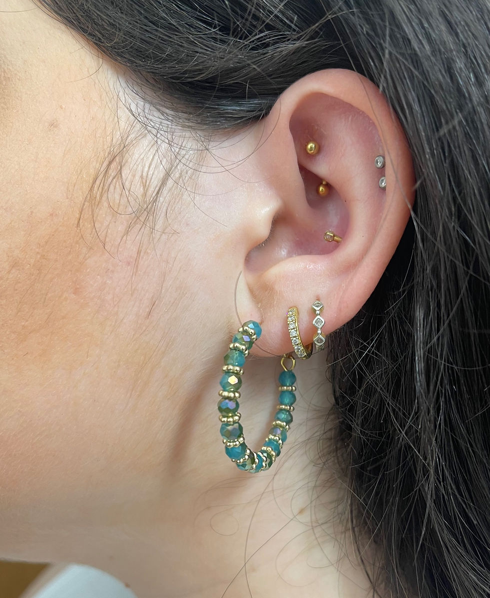 Thumbnail: Turquoise Dahlia Earrings
