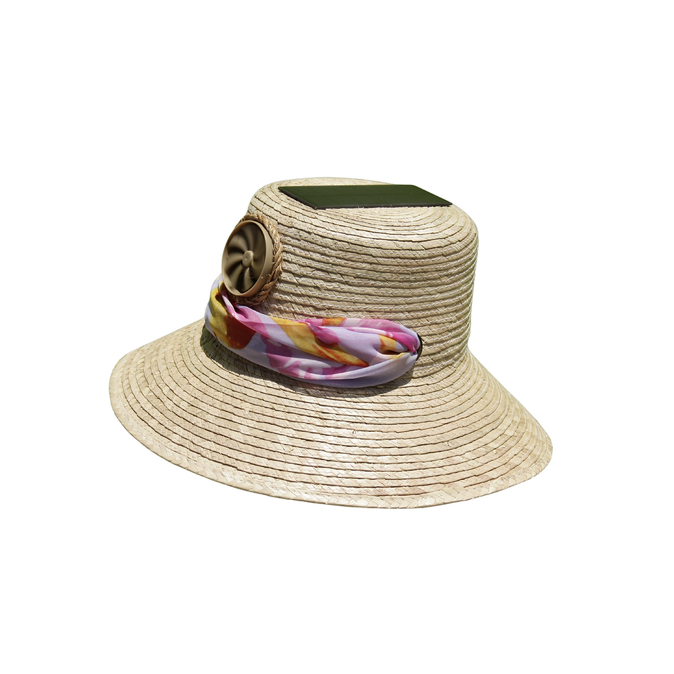 Thumbnail: Hadi with Scarf by Kool Breeze Solar Hats with built-in solar-powered fan, With Scarf, One Size