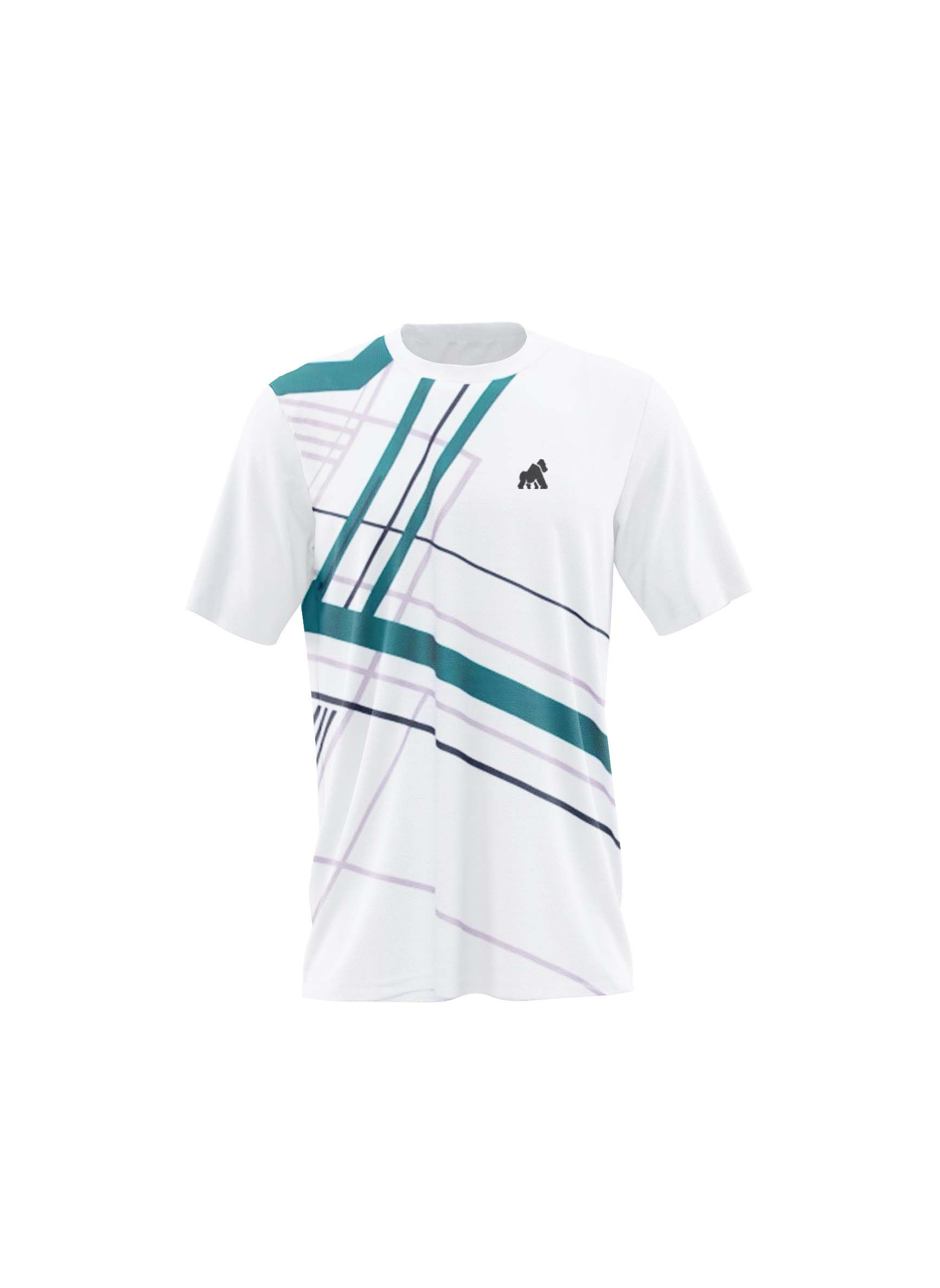 CHANEK Premium White w/Green lines shirt