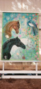 The painting, a commission for a riding arena
