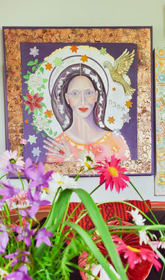 Christ portrait after suffering. Beautiful. Modern Icon.