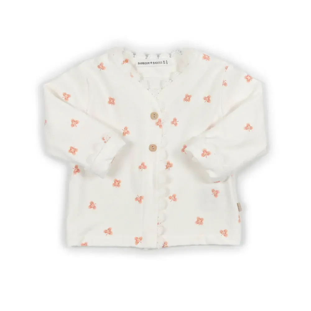 Cardigan bimba volant - PRINT LUCKY LEAVES 280