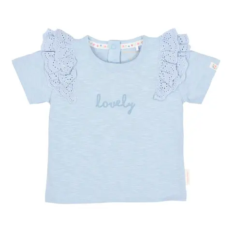 Camicia manica corta in pizzo – Blu