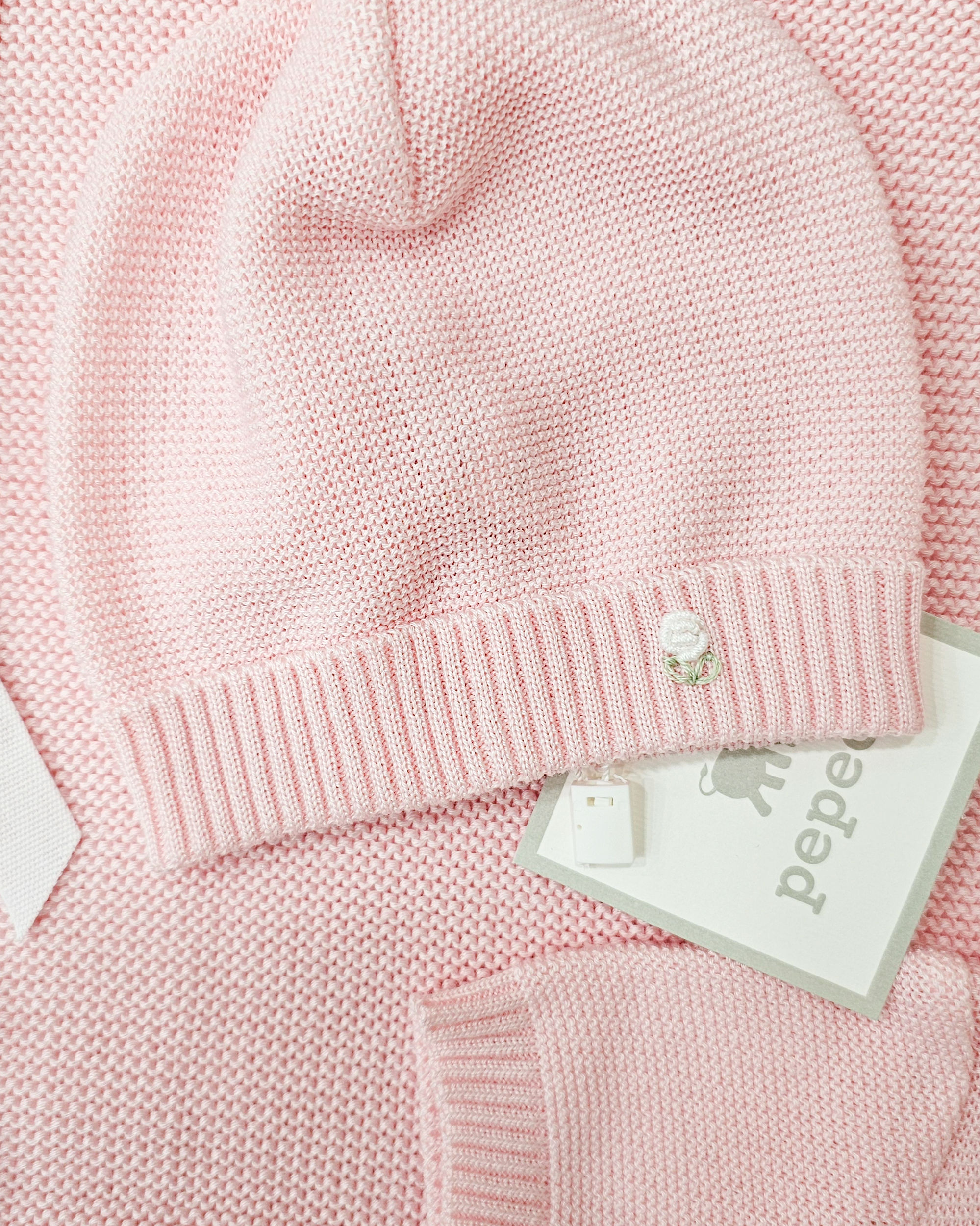 Cappellino Rosa 3 mesi con ricami 100% cotone (Pepecè)