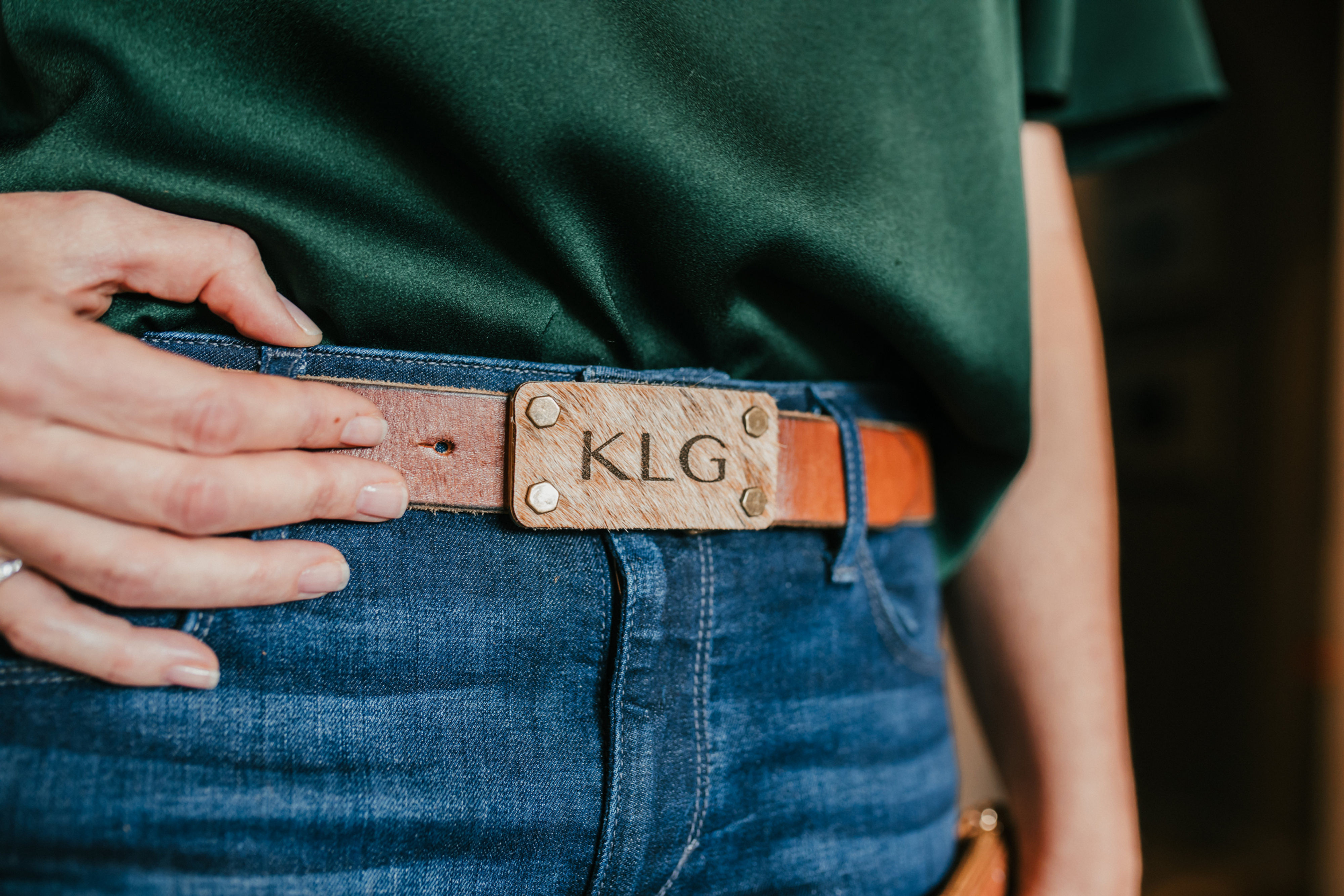 Cowhide Rectangle Buckle