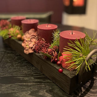 Burgunder adventsdekorasjon!