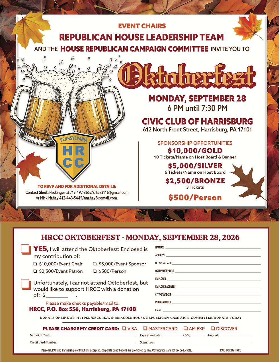 Republican House Leadership and HRCC Invite You To Oktoberfest