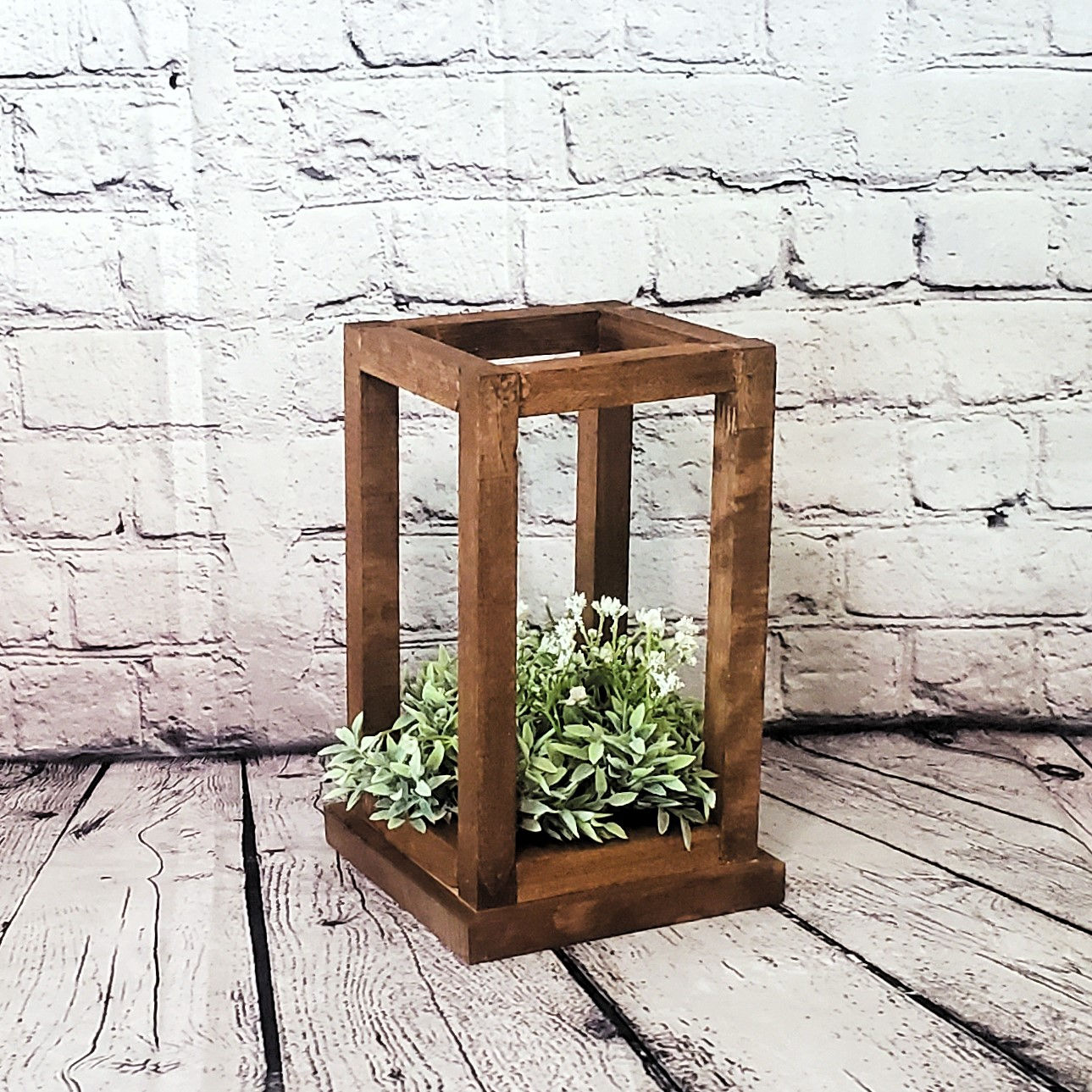 Walnut Stained Wood Lanterns