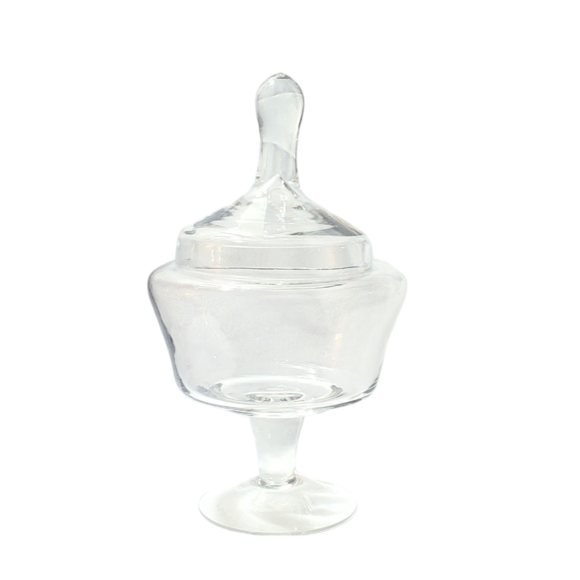 Clear Glass Pedestal Apothecary Candy Jar