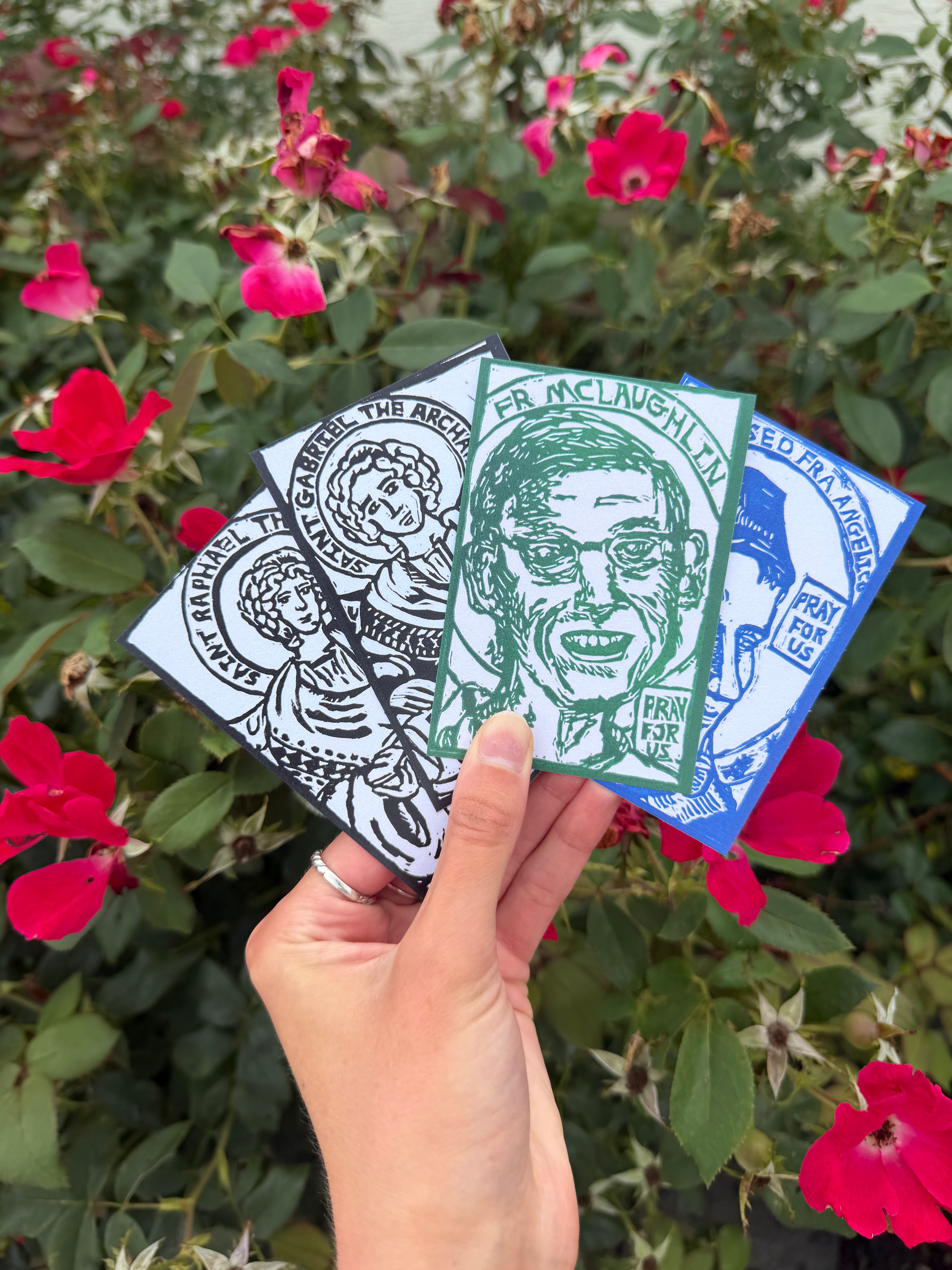 4 Small Prayer Cards: Variety