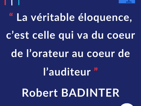 🎙️ "𝐋𝐚 𝐦𝐞𝐢𝐥𝐥𝐞𝐮𝐫𝐞 𝐞́𝐥𝐨𝐪𝐮𝐞𝐧𝐜𝐞, 𝐜’𝐞𝐬𝐭 𝐜𝐞𝐥𝐥𝐞 𝐪𝐮𝐢 𝐯𝐚 𝐝𝐮 𝐜œ𝐮𝐫 𝐝𝐞 𝐥’𝐨𝐫𝐚𝐭𝐞𝐮𝐫 𝐚𝐮 𝐜œ𝐮𝐫 𝐝𝐞 𝐥’𝐚𝐮𝐝𝐢𝐭𝐞𝐮𝐫". 𝑹𝒐𝒃𝒆𝒓𝒕 𝑩𝒂𝒅𝒊𝒏𝒕𝒆𝒓