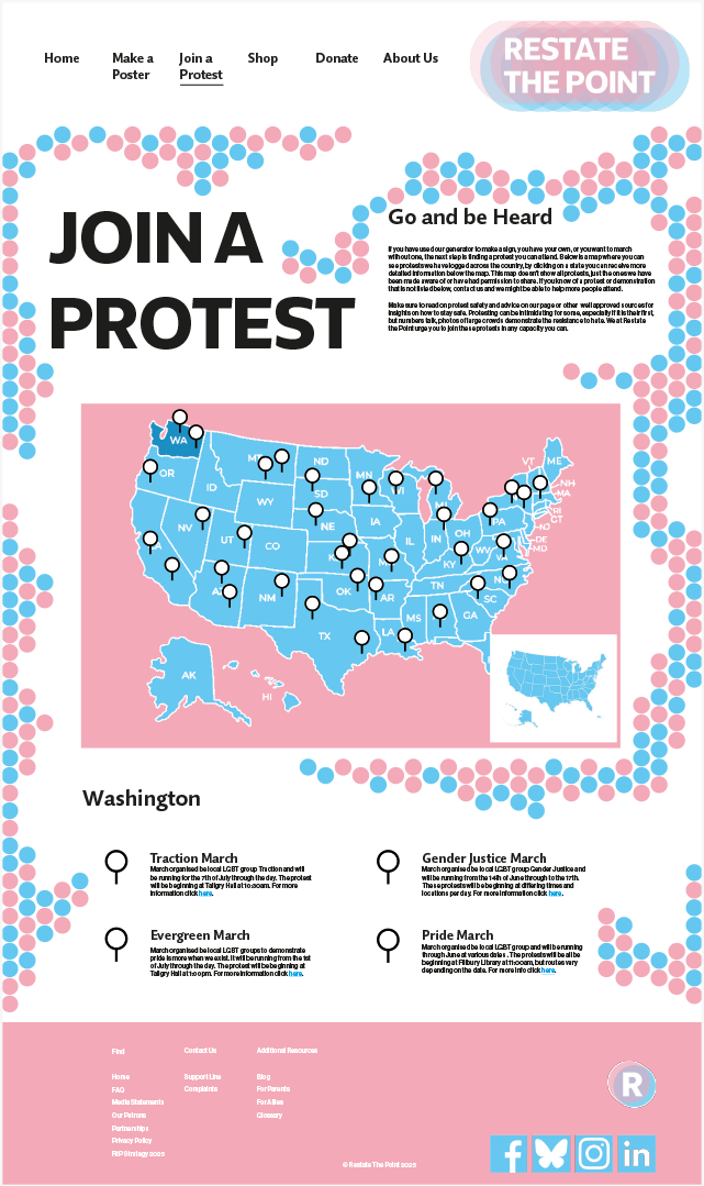 Restate The Point - Protest Map