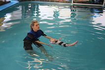 Rikki with floating baby