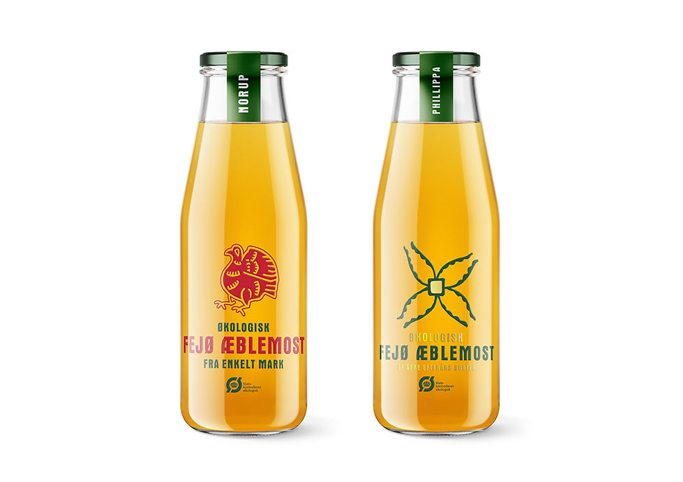 Fejø Cider æblemost glasflasker til detail og HoReCa