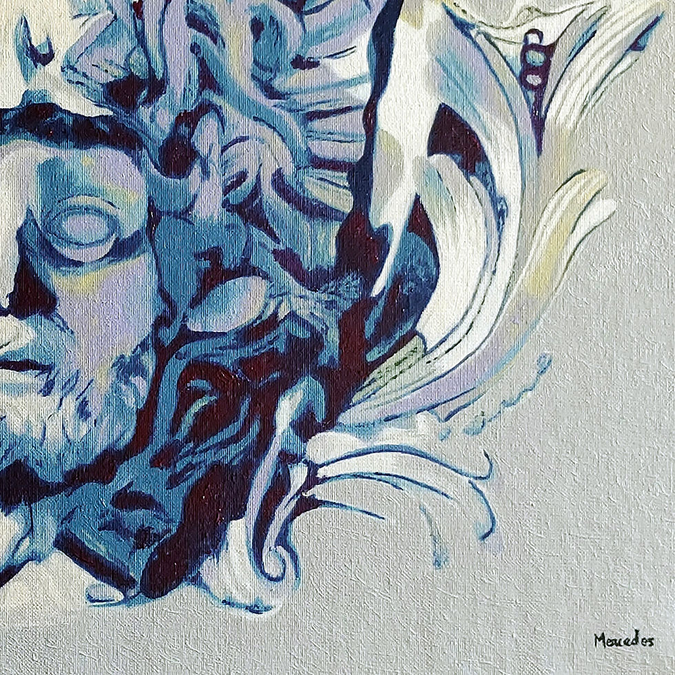 Thumbnail: Art-Oil painting on canvas-Inspiré d'un mascaron de Mars (Strasbourg, France)-MercedesSoret-Collection_Mascarons_Détail4