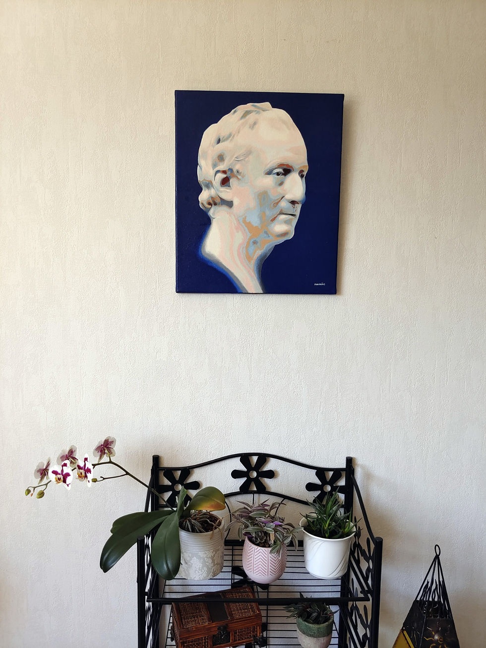 Thumbnail: Art-Oil painting on canvas-Inspiré du buste de Diderot de Houdon-MercedesSoret-Collection_Les philosophes_Contextuelle