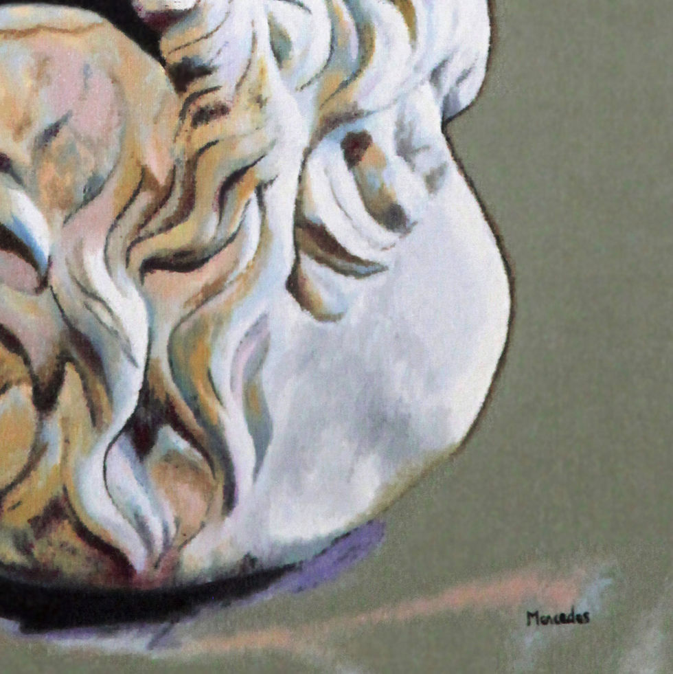 Miniature : Art-Oil painting on canvas-Inspiré du buste de Socrate de Lysippe de Sicyone-MercedesSoret-Collection_Les philosophes_Détail4