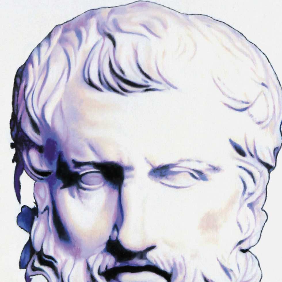 Thumbnail: Art-Oil painting on canvas-Inspiré du buste de Zénon de Citium-MercedesSoret-Collection_Les philosophes_Détail1