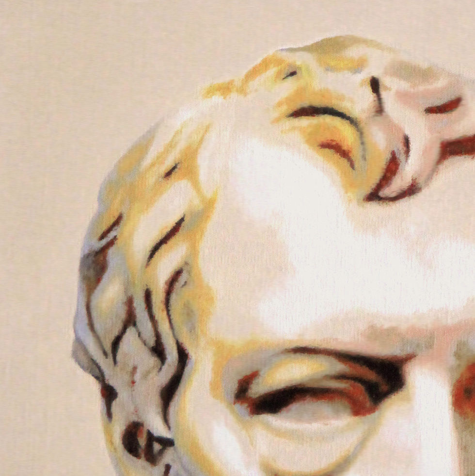 Thumbnail: Art-Oil painting on canvas-Inspiré d'un buste de Hegel-MercedesSoret-Collection_Les philosophes_Détail1