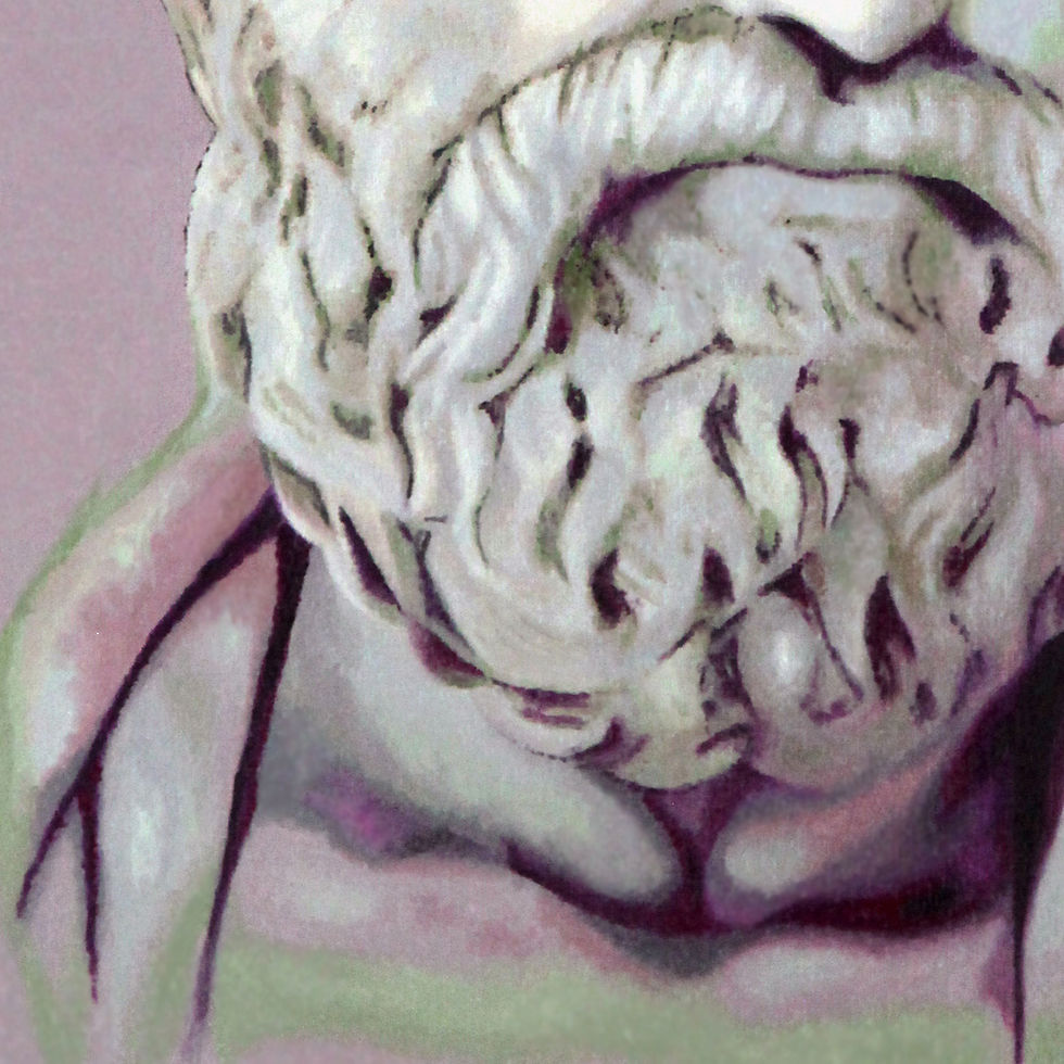 Thumbnail: Art-Oil painting on canvas-Inspiré d'un buste de Lysias-MercedesSoret-Collection_Les philosophes_Détail3