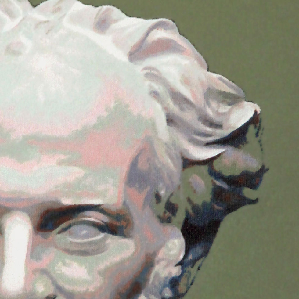 Miniature : Art-Oil painting on canvas-Inspiré du buste de Schopenhauer d'Elisabeth Ney-MercedesSoret-Collection_Les philosophes_Détail2