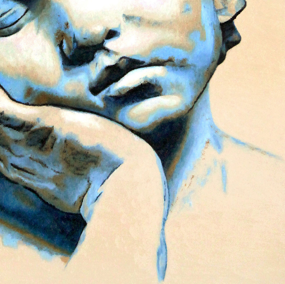 Thumbnail: Art-Oil painting on canvas-Inspiré du Garçon Endormi de P. L. Roland-MercedesSoret-Collection_Homme,femme,enfant_Détail3
