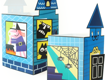 Easy Paper Halloween Haunted House Craft