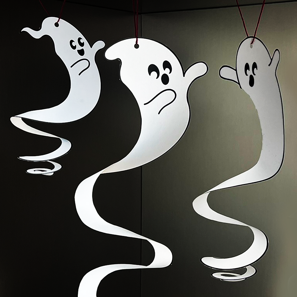 Dangling Ghost Halloween Decorations Kids Crafts