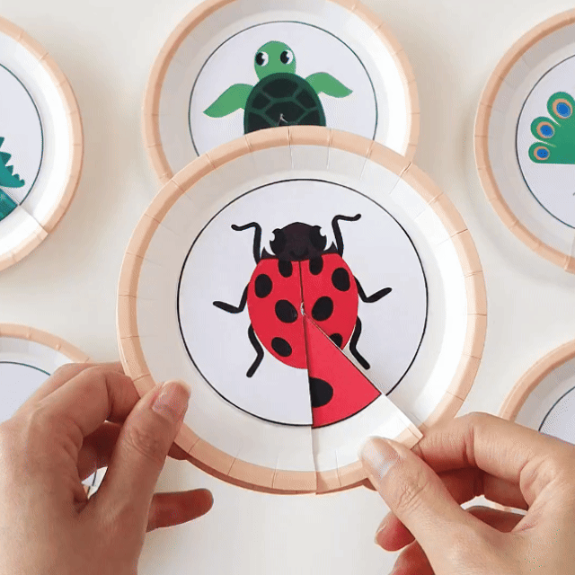 Animal Pattern Matching Craft Printable for Kids | Paper Plate Animal Craft