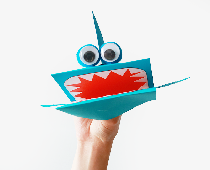 Shark Paper Hand Puppet Craft for Kid – DRAWINART