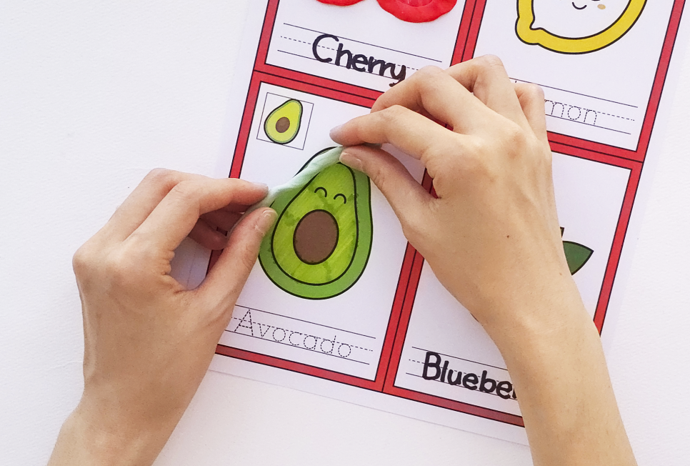 Fruits Playdough Mats Printable for Kids