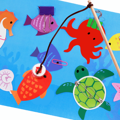 Magnetic Fishing Game for Kids Printable Indoors Summer Crafts