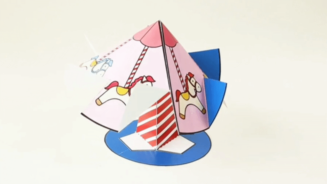 DIY 3D Carousel Craft Printable for Kid