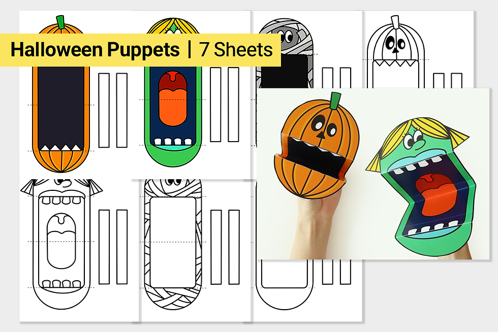 Printable Halloween Crafts Pack for Kids