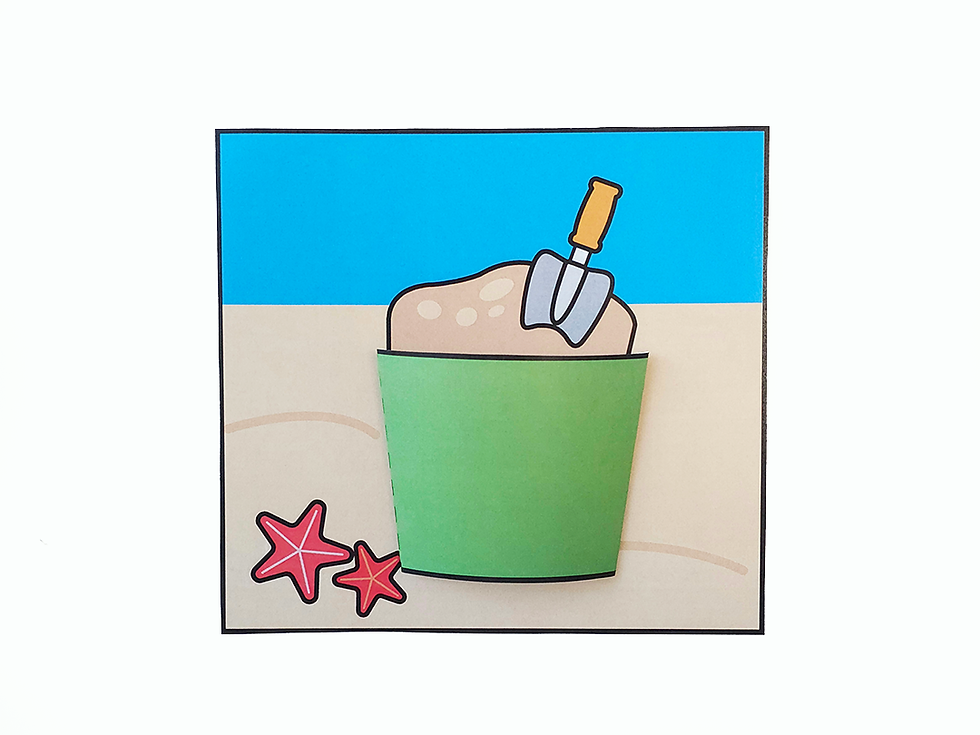 3D Summer Coloring Pages Kids Crafts Beach Sand Bucket