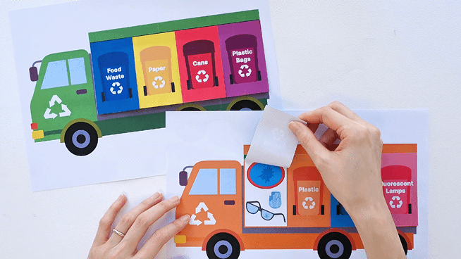 Recycle Truck Sorting Craft Earth Day Craft Activity
