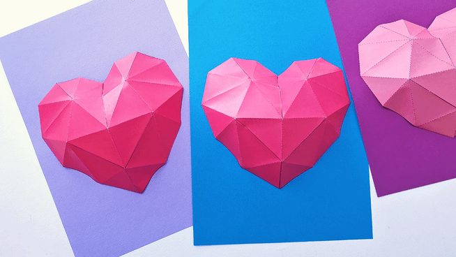 DIY Paper Heart 3D Papercraft Printable
