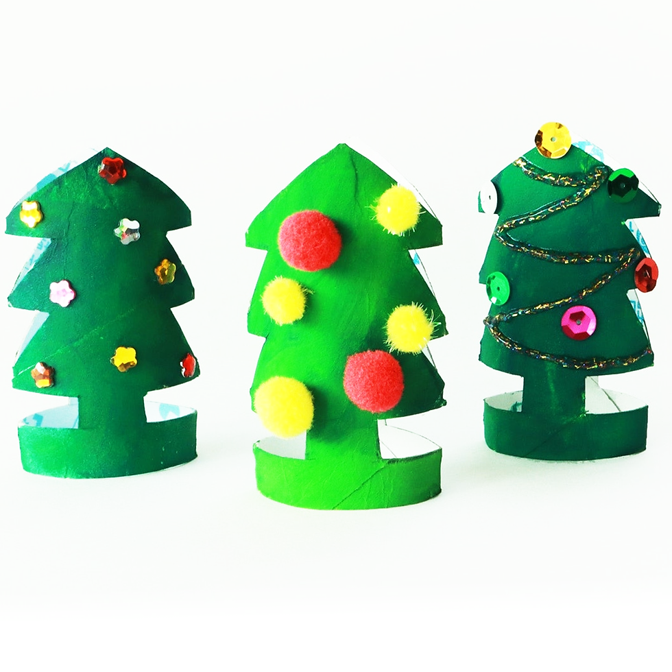 Toilet Paper Roll Christmas Trees